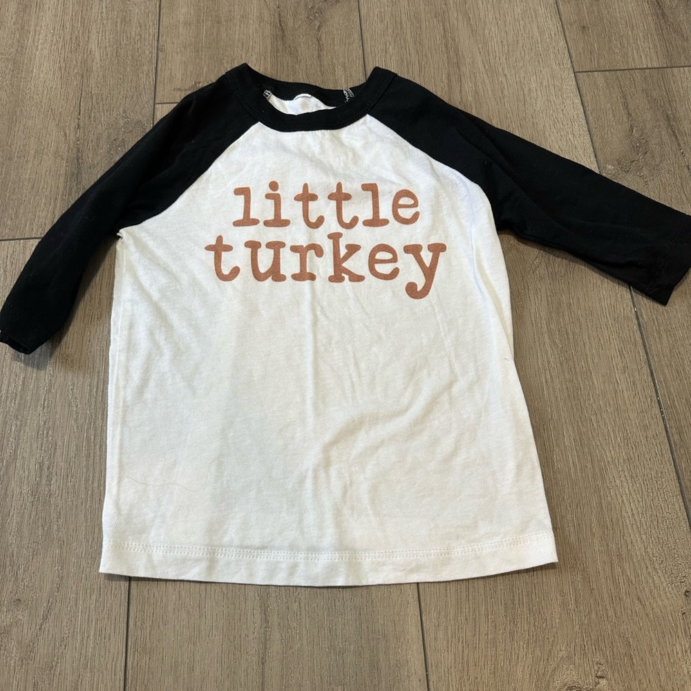 Little Turkey Kids Raglan Shirt - Black and White